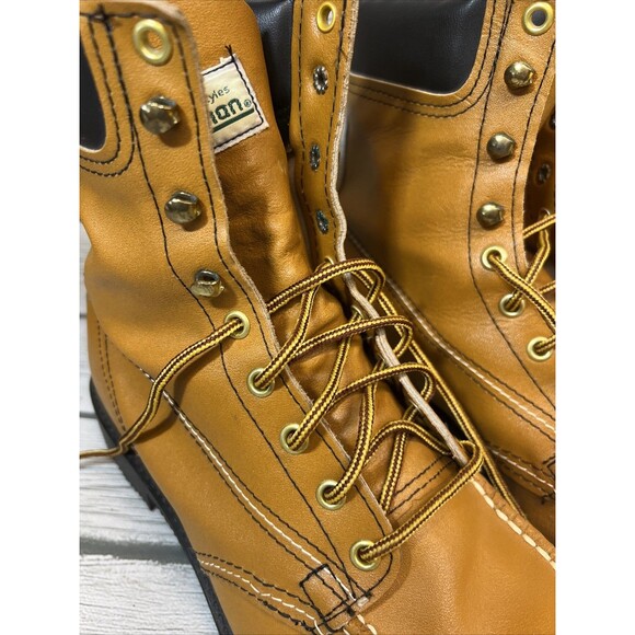 American sportsman Boots Mens Size 10 Vintage Brown Leather Lace Steel Toe Work - Picture 5 of 12